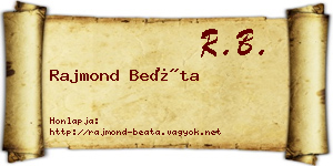 Rajmond Beáta névjegykártya